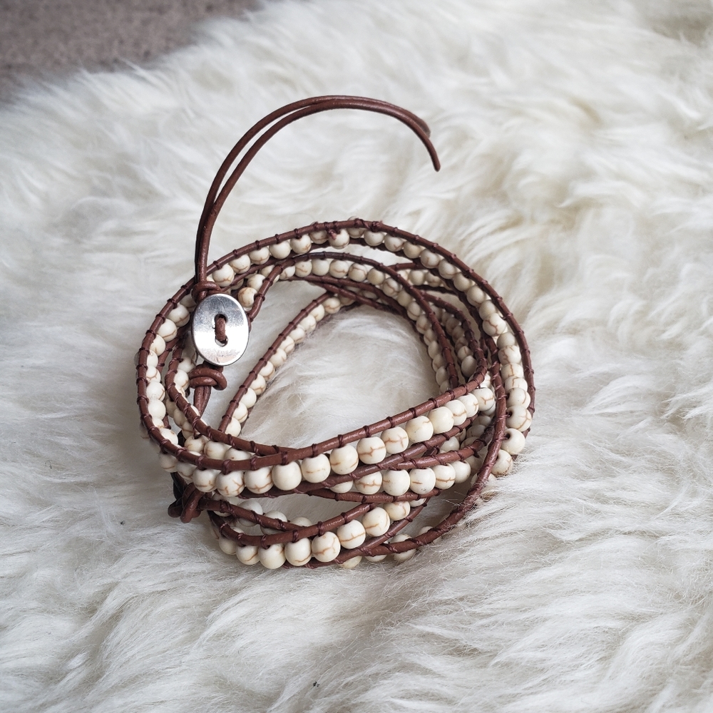 Bali Braided Natural Stone Waxed Handmade Bracelet